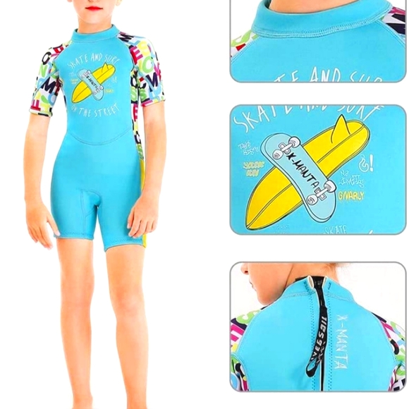 NWOT Dive & Sail Kids Wetsuit  Thermal Neoprene One Piece Short Sleeves XL - Picture 11 of 13